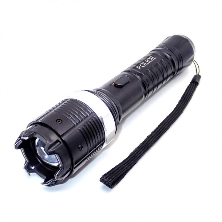 Electrosoc lanterna si acumulator profesionala, snur, negru, 8810 type, 20 cm, dalimag