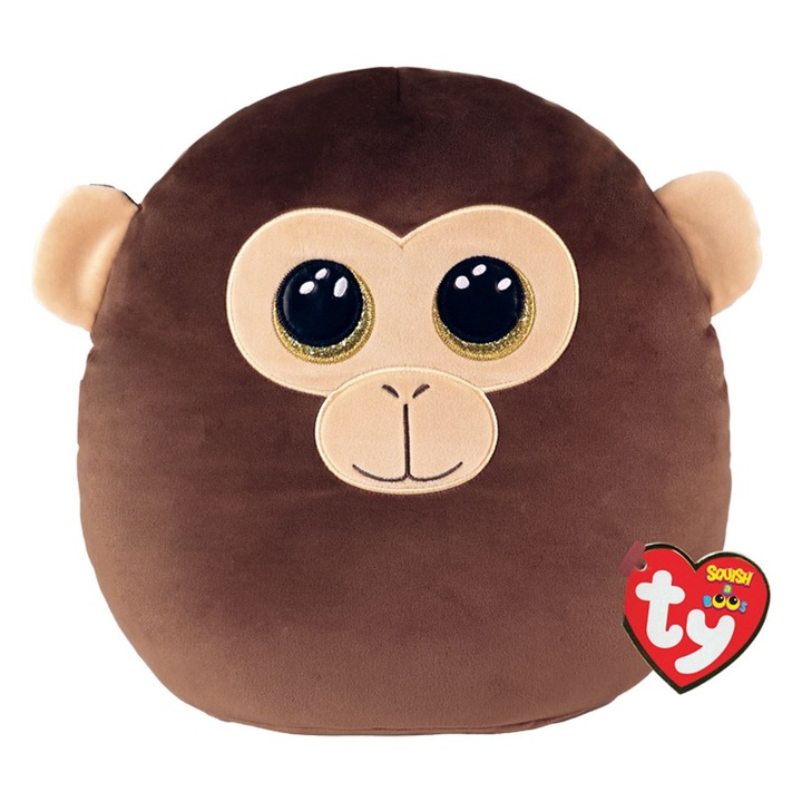 Jucarie Plus Ty, Squishy Beanies, Maimuta, Maro, 25cm