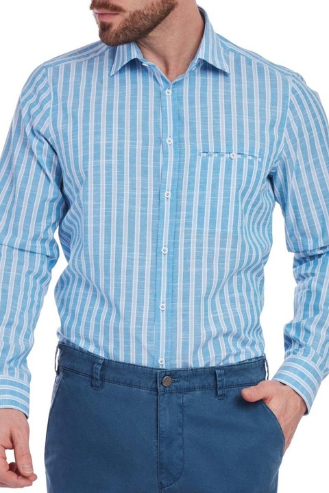 Camasa barbati, W. Wegener, slim fit 5953, albastru, L INTL L INTL