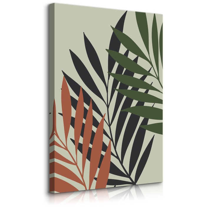 Tablou Muralo Frunze de palmier colorate Maro Verde Negru Decor 20 cm x 30 cm de perete 3D pentru camera de zi