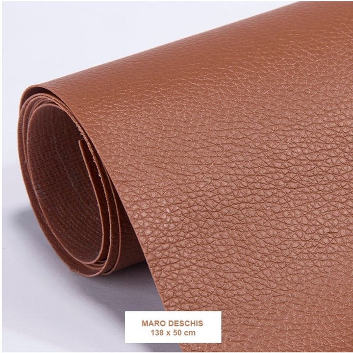 Rola din Piele Ecologica, Culoare Maro Deschis Pentru Reconditionare si Retapitare Canapea, Scaun, Interior Auto, Autoadeziv Puternic, Usor de Aplicat Dimensiune: 50 x 138 cm, Premium CBD CORAL BEST D 138 cm 50 cm Maro deschis 1 rola