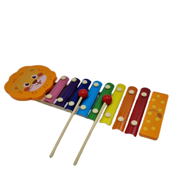 Jucarie Xilofon din lemn, tip leu, REC2771