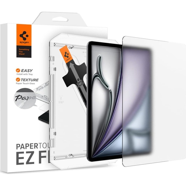 Spigen paper touch ez fit képernyővédő üveg, 2.5d, papír hatás, matt, 9h + segédkeret, átlátszó, kompatibilis: Apple IPAD Air 13, 2025, / IPAD Air 13, 2024