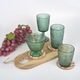 Pahar Sticla Tropical, Verde, Capacitate 380ml, Set 4 Bucati