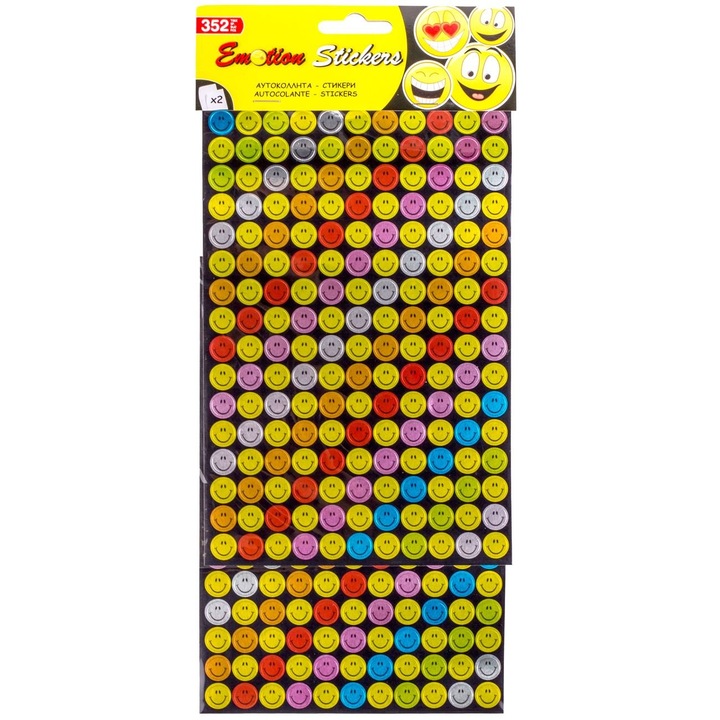 Emoji matricák, többszínű modell, 352 darabos készlet