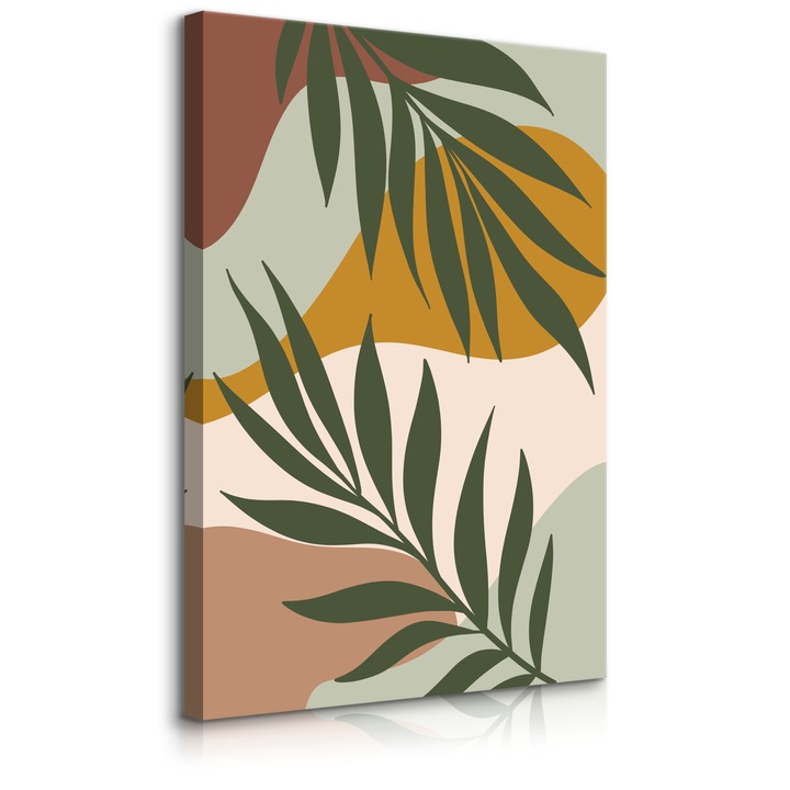 Tablou Muralo Verde Boho Leaves Palm Tree 3D 40 cm x 60 cm Living Room Decoration Abstraction