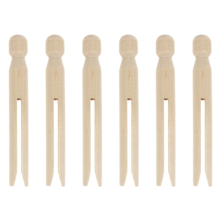 Betisoare in Forma de Corp de Papusa de Culoare Naturala pentru Creatii Ø1.4x11cm - 6buc