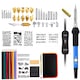 Stilou de lipit si pirogravura profesional KINX®, lipire, gravura pe lemn, piele si reparatii electronice, 71 piese, Include varfuri intershimbabile, sabloane, 60W cu temperatura Reglabila 200~450 °C, Albastru