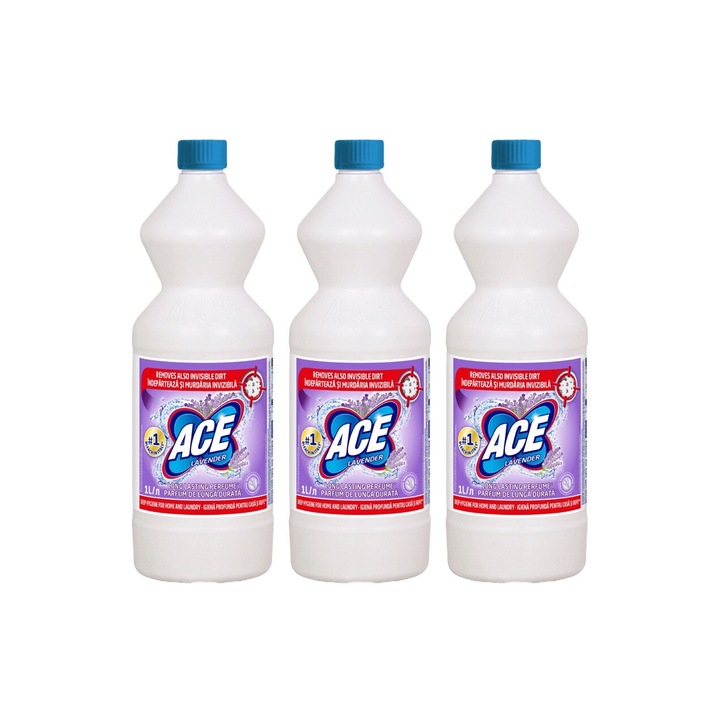 3x Ace Whitener 1l Illatos Levantica készlet, friss illatú, virágos illatú, vízkő elpusztítása, gyors és hatékony, bőrgyógyászatilag tesztelt, hosszan tartó frissesség, maximális hatékonyság, bőséges tartalom, megszünteti a kellemetlen szagokat