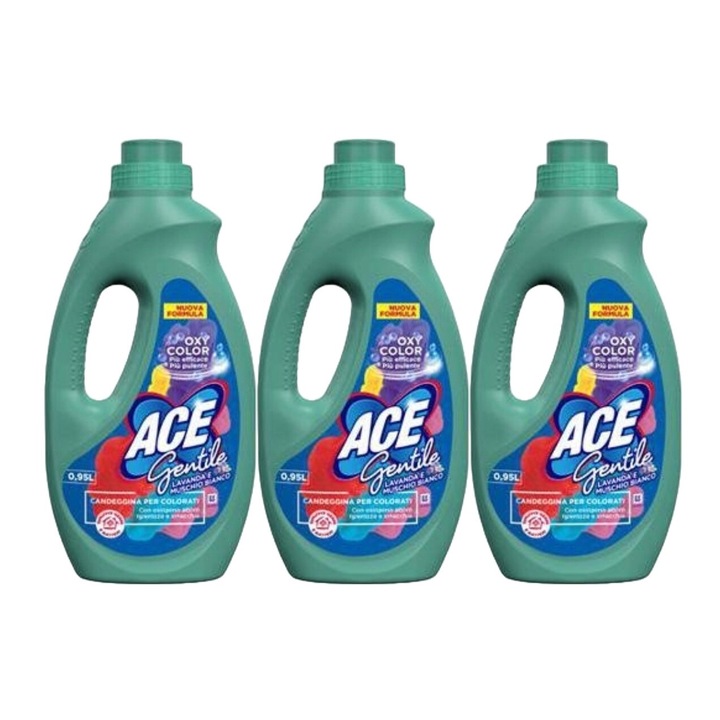 3x Ace Stain Solution Regular készlet 950ml Levendula, friss illatú, virágos illatú, vízkőoldó, gyors és hatékony, bőrgyógyászatilag tesztelt, hosszantartó frissesség, maximális hatékonyság, bőséges tartalom, megszünteti a kellemetlen szagokat