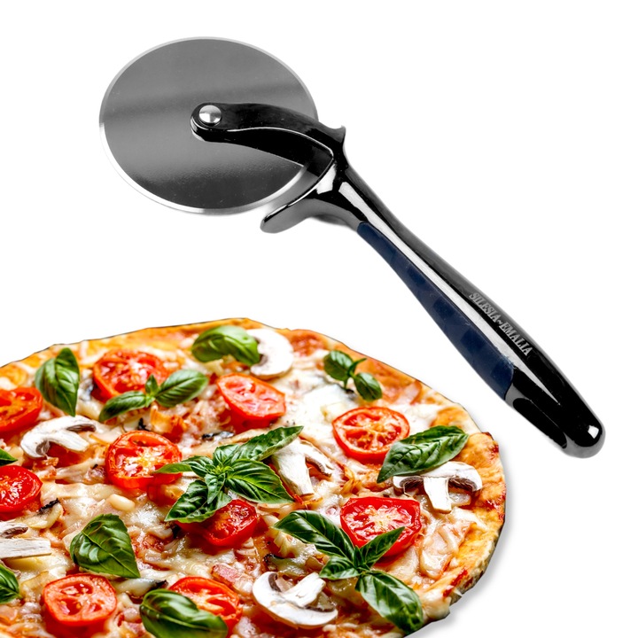 Cutit pentru pizza, Inox, Silesia Emalia, Negru