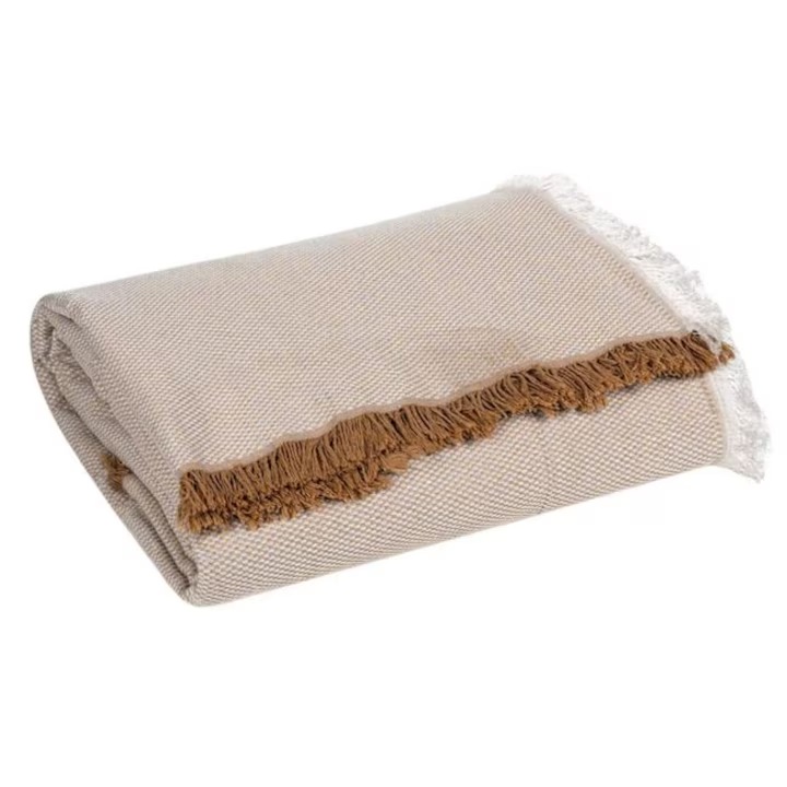 Декоративен калъф триместен диван 340 х 180 см, бежов