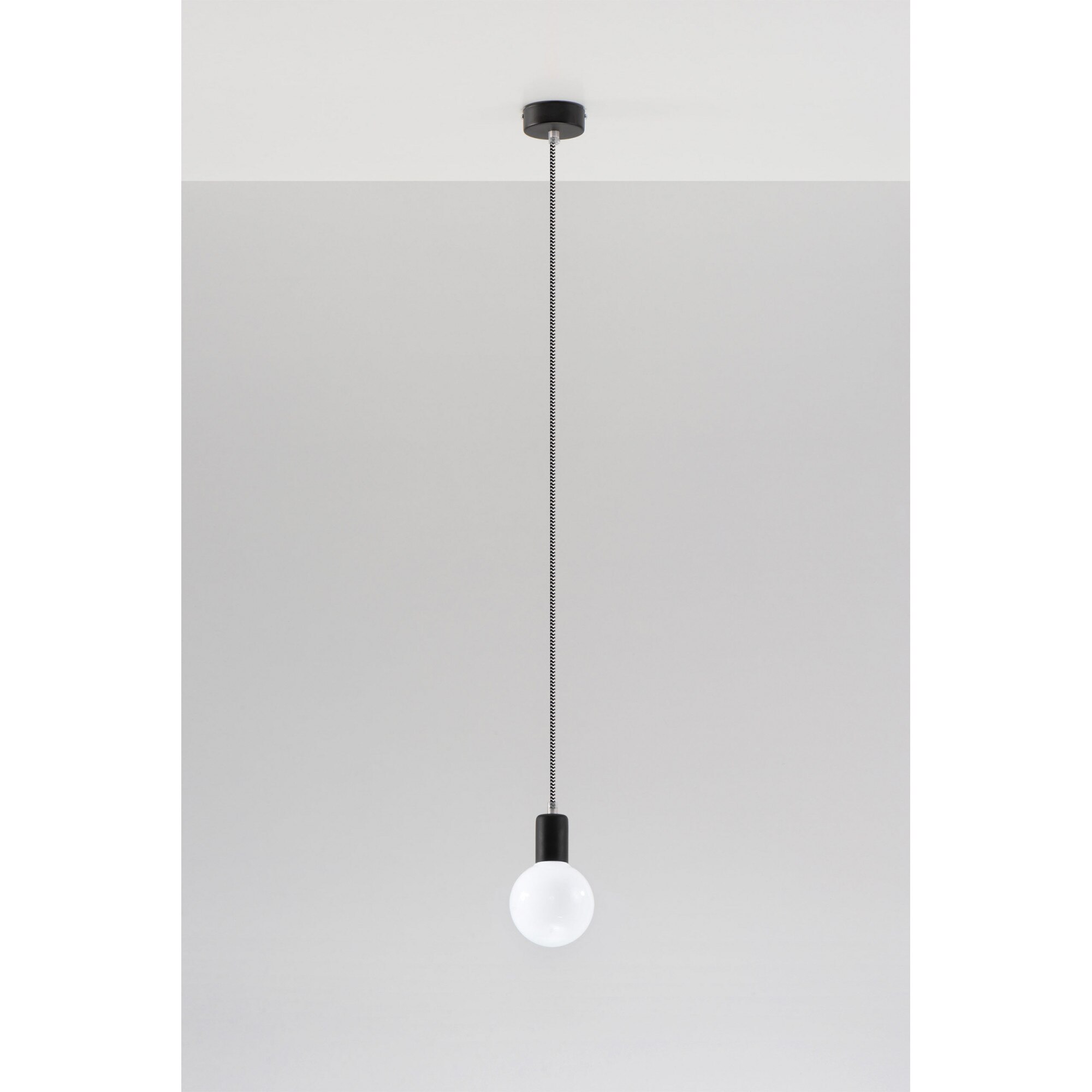 Pendul Sollux Lighting Edison, E27, 60W, Loft Design, Negru/Alb