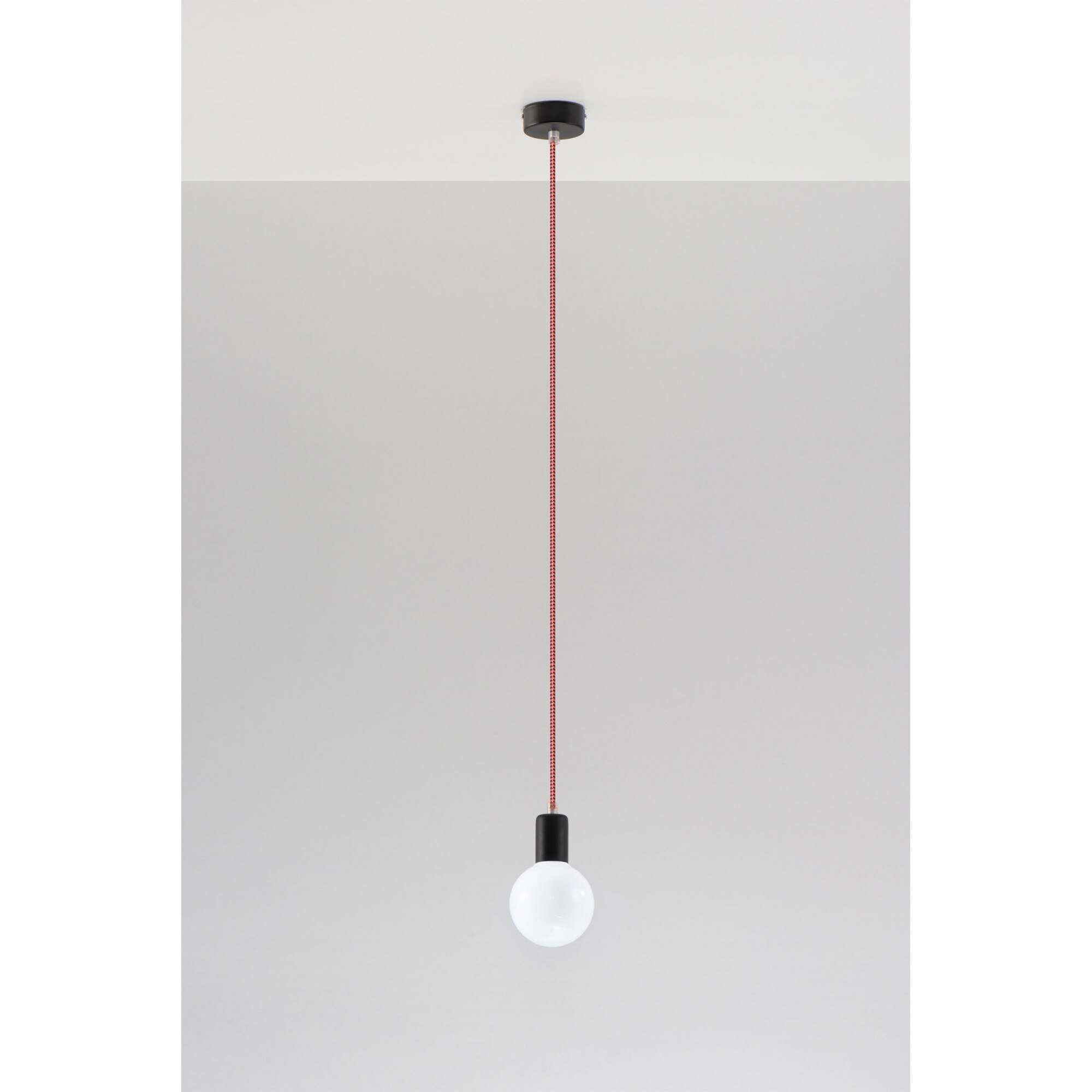 Pendul Sollux Lighting, Edison E27, 60W, Loft Design, Negru/Rosu