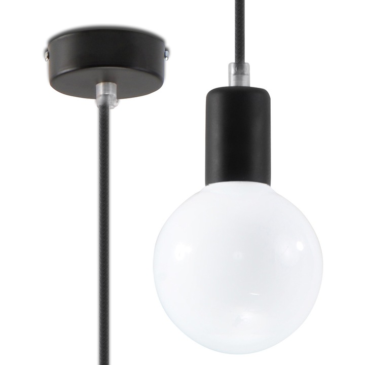 Пендел Sollux Lighting Edison Loft Design, E27, 60W, Черен