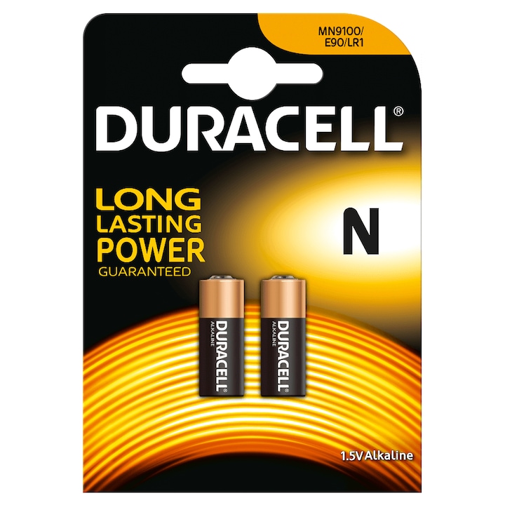 Baterii alcaline Duracell N, LR1, 1.5V, 2 buc
