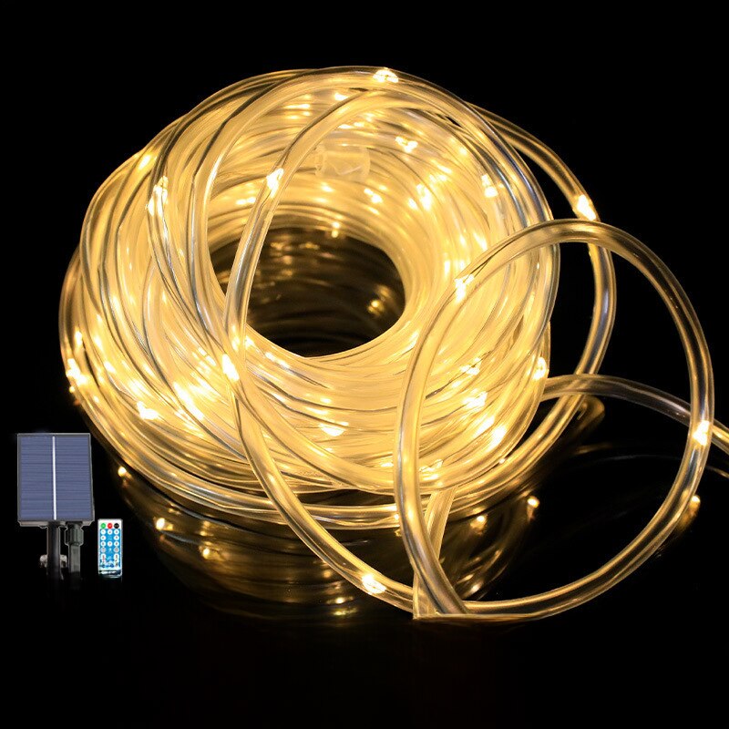 Sistem iluminare solar LED, Cozevdnt, 7m, 50 lumini - eMAG.ro