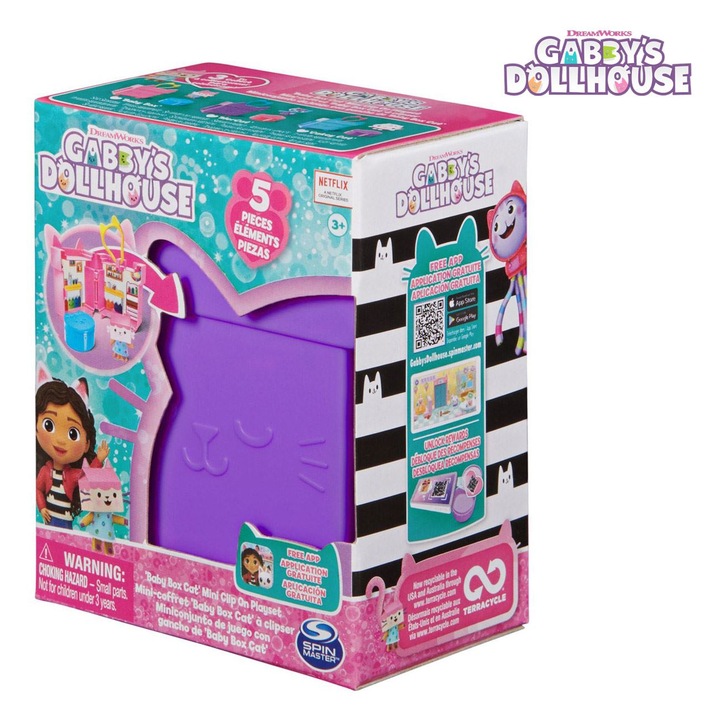 Игрален комплект Clip On, Spin Master, Къщата за кукли на Габи, многоцветен, 5 части