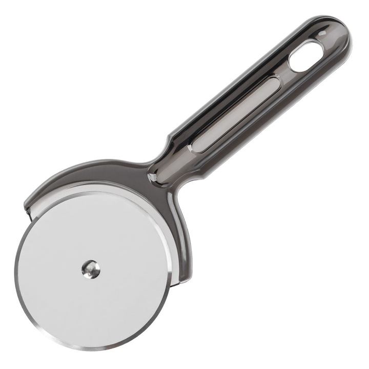 Cutit Pizza Metalic, Rotita 8cm, Maner Plastic, 18x8cm, COMSTO IT & E- COMMERCE ®