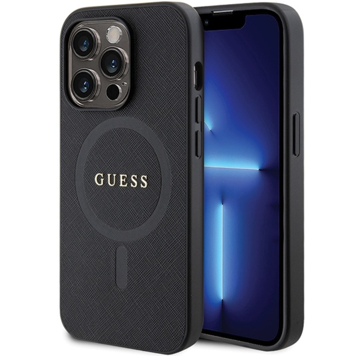 Husa Guess pentru Iphone 14 Pro Max Negru Hc Pu Saffiano