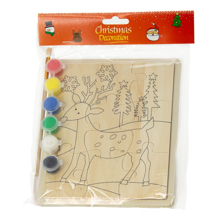 Carte De Colorat Pentru Craciun, Edanti, 15X20 Cm, Pentru A Picta, Model Ren