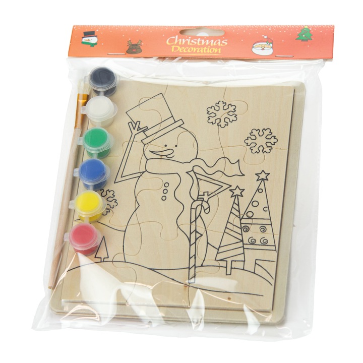 Carte De Colorat Pentru Craciun, Edanti, 15X20 Cm, Pentru A Picta, Model Om De Zapada