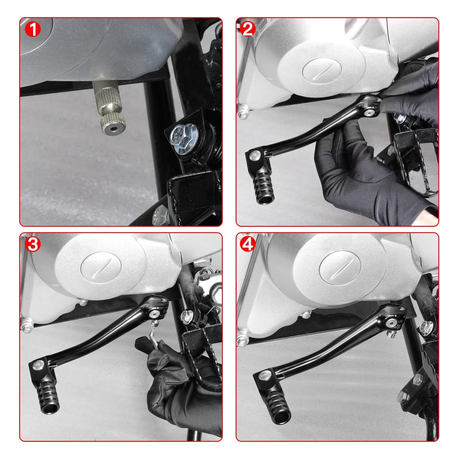 Schimbator de viteze pliabil moto, Mmgoqqt, aluminiu CNC, 152mm