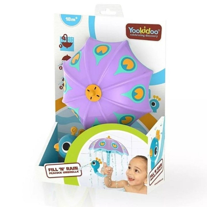 Vízzel tölthető páva esernyő - lila