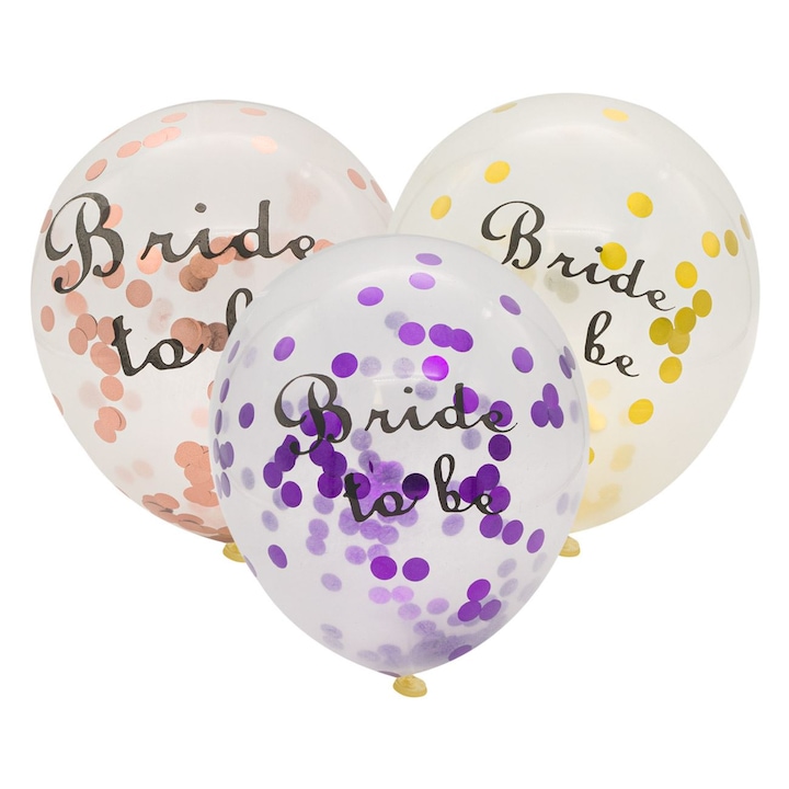 Цветни парти балони Bride To Be Confetti - 10бр