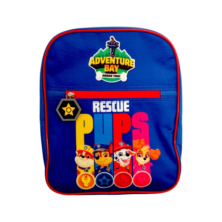 Hátizsák egy fő rekesszel és zsebbel, 30x8x23 cm, állítható és megerősített pántokkal, sokszínű, Paw Patrol, All Mighty