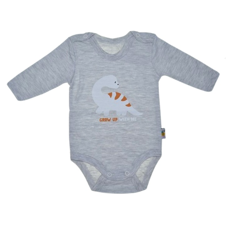 Body cu maneca lunga pentru baieti Mini Junior BDY-MJ16, Gri 113895