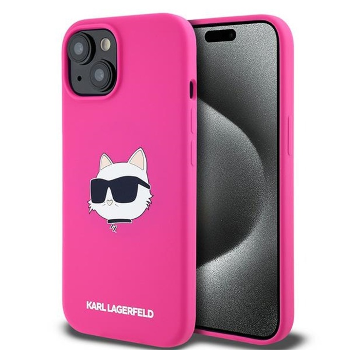Husa Protectie pentru iPhone 15, AIR Safe, A43, Termoplastic, Fuschia Choupette Head