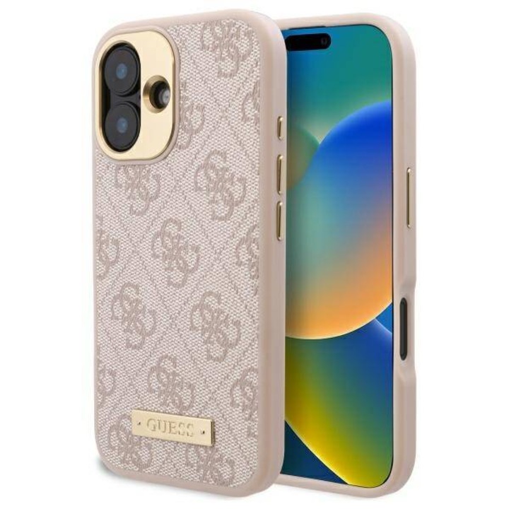 Husa pentru iPhone 16, MagSafe, Guess, Roz