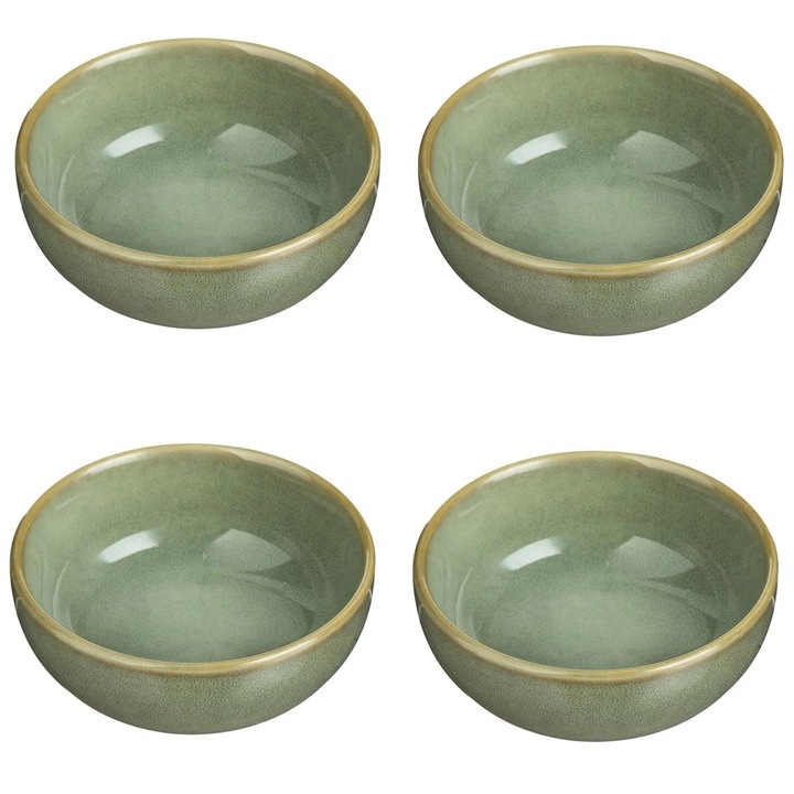 Set 4 boluri ISJ3014 pentru Sos & Dip, Ceramica, 90ml, Verde Lime