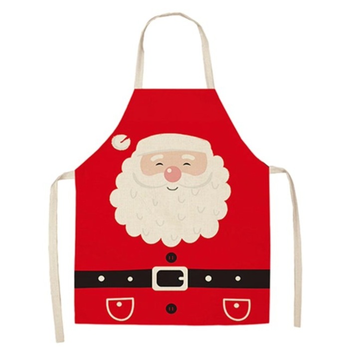 Sort de bucatarie decorativ, Tema Craciun, 72 x 52 cm, Model Mos Craciun, Poliester, Rosu