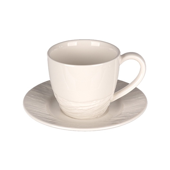 Ceasca cu farfurie espresso STONE, 100 ml