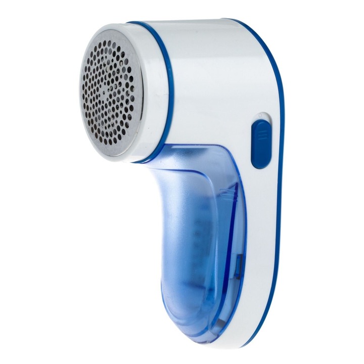 Szöszeltávolító, Omnia, fehér/kék, AA elemmel működik