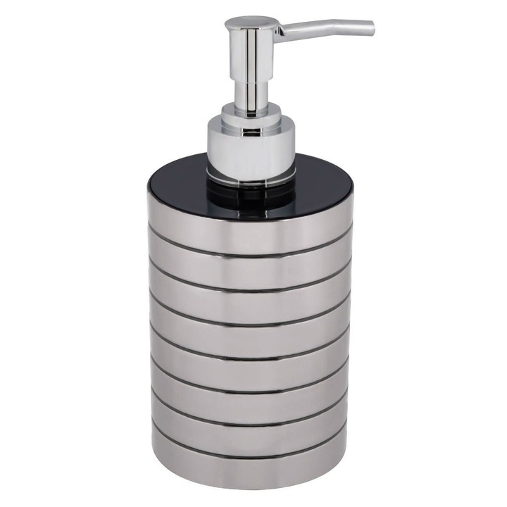 Dozator Sapun Lichid, Model Negru Argintiu, Capacitate 320ml, Plastic