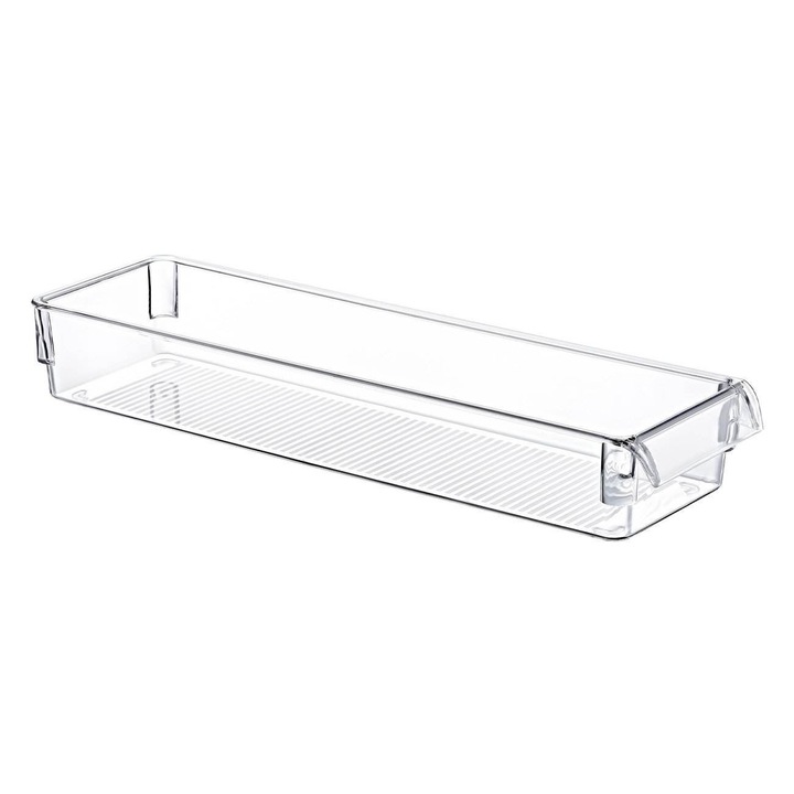Organizator Frigider, Transparent, Plastic, Cu Maner, 36x15x5cm