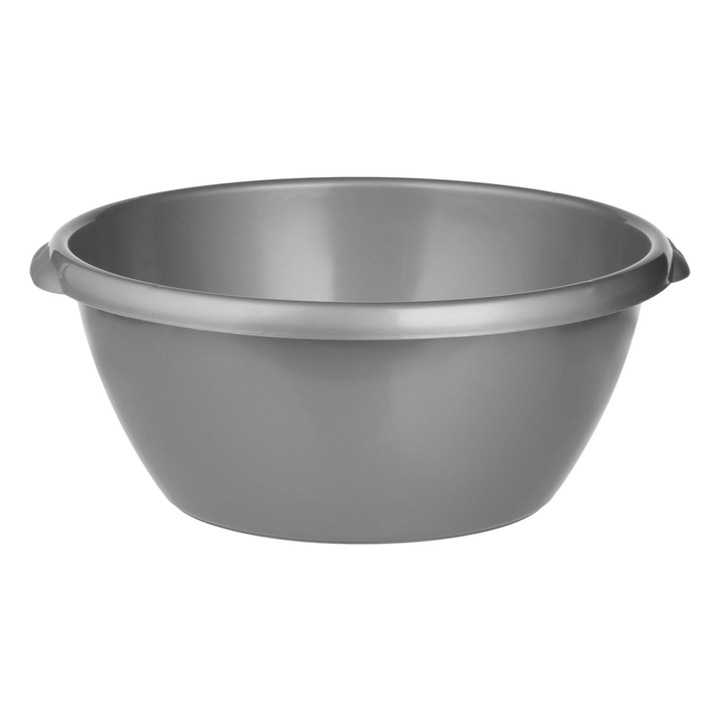 Lighean Plastic, Argintiu, Capacitate 10L, Diametru 35cm, Inaltime 17cm, MYONNA IT & E- COMMERCE ®