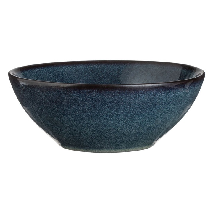Bol albastru negru "glaze" ceramic 500ml