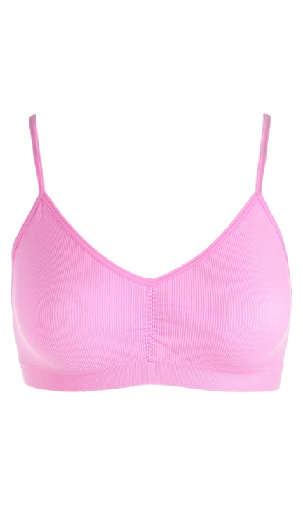 Női varrat nélküli melltartó, rózsaszín, vékony pántok