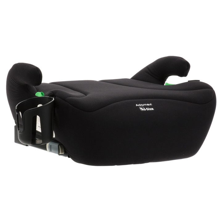 Inaltator auto isofix Adamex Jazz omologat R129 i-Size, bare isofix reglabile, suport pahar, spuma moale, 125-150 cm sau 22-36 kg, Negru