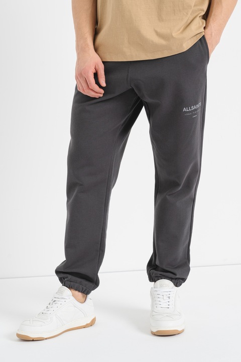 AllSaints, Pantaloni de trening regular-fit cu logo Underground, Gri inchis, 2XL