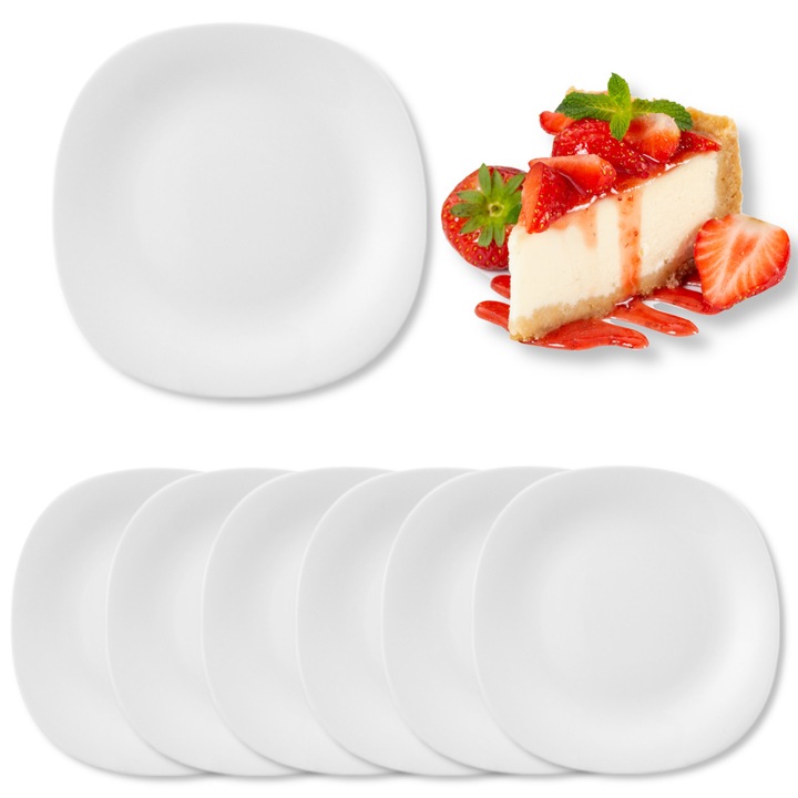 Set 6x Farfurie de desert 21cm, Festa Italia, Alb