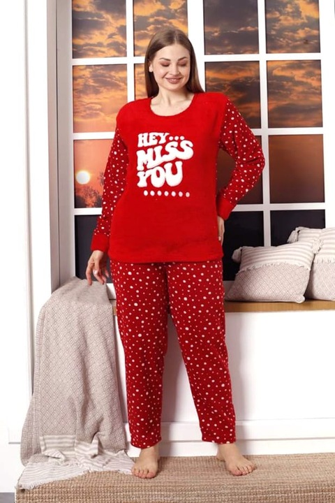 Cocolino női pizsama, nagy méretben, Piros