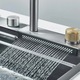 Chiuveta Multifunctionala BisDesign® pentru Bucatarie, Toate Accesoriile Incluse, Dus Extractabil, Tocator ABS, Spalator Pahare, Material Antiaderent, Functie Cascada, Finisaj Gri Grafit, Dimensiune 60x45 cm