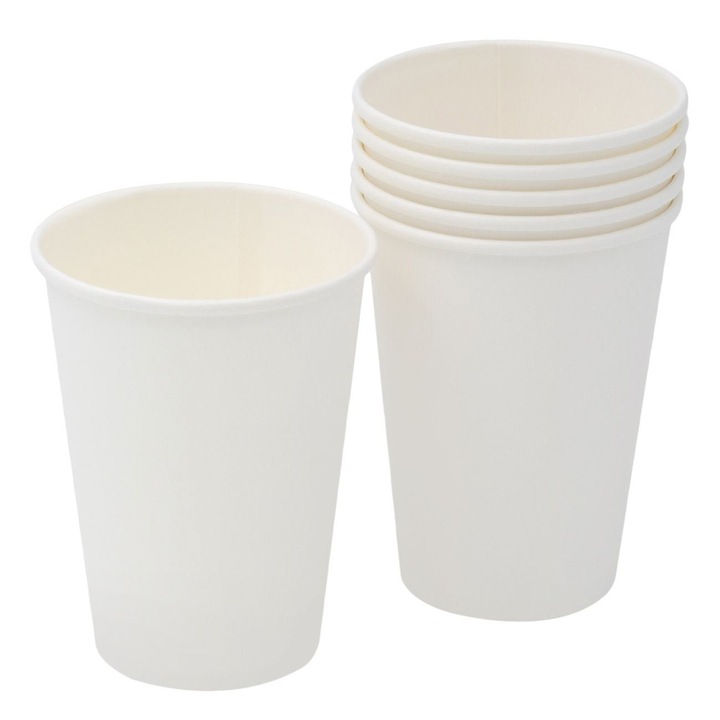 Set Pahare Carton, Capacitate 270 ml, Alb, 10 Bucati