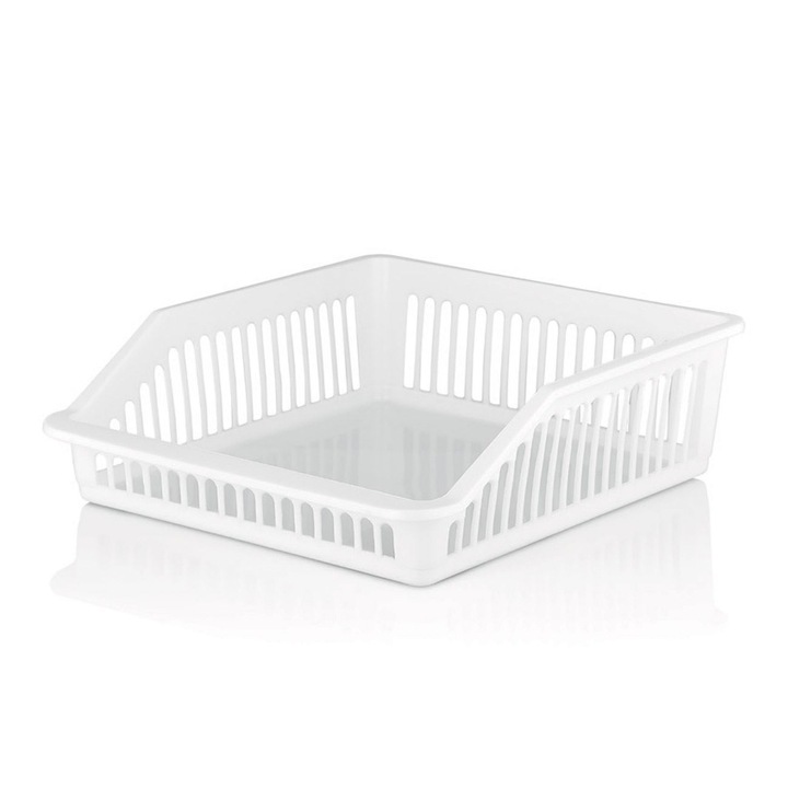 Organizator din plastic alb pentru frigider 29x26x8.5cm