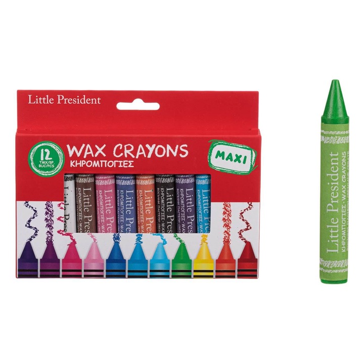 Set creioane cerate groase Little President - 12buc